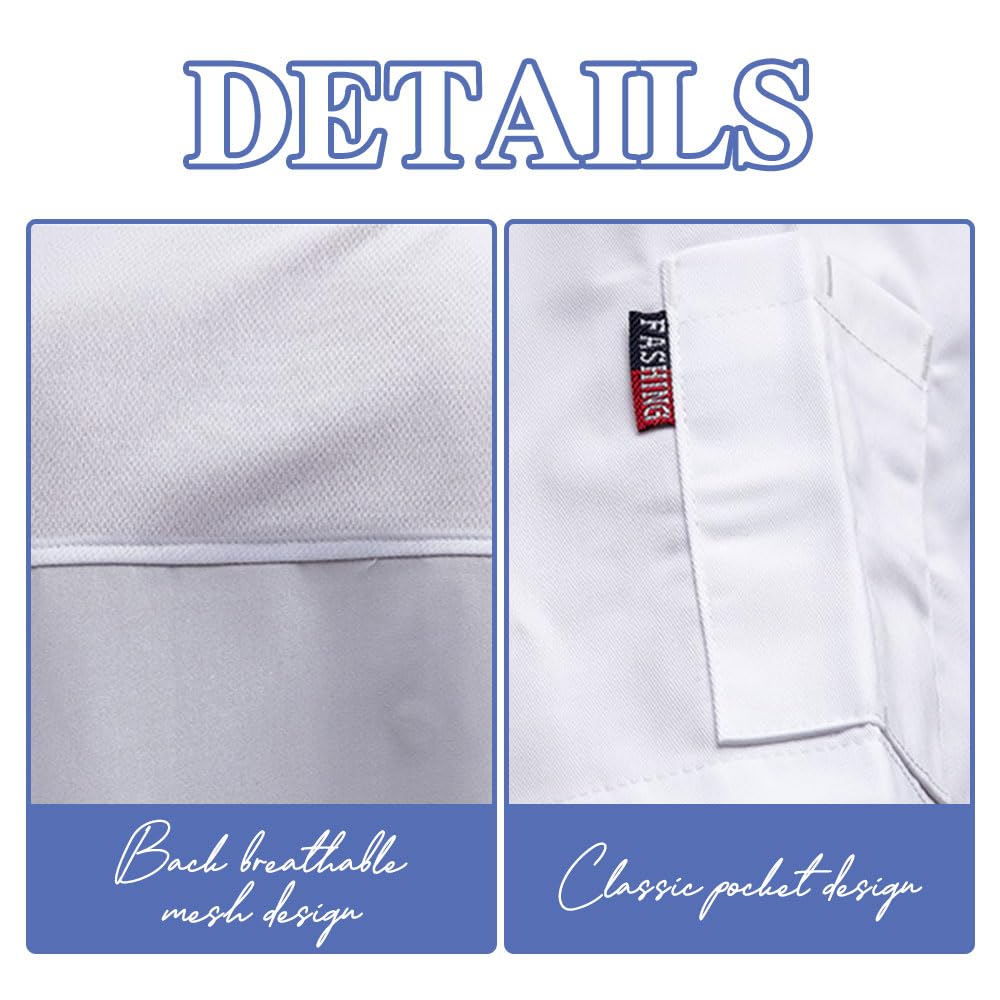 Veste de Chef Personnalisé avec Nom et Photo Imprimée, Uniforme de Travail Boulangerie Cuisine pour Hommes et Femmes, Respirants et Confortables, 4 Couleurs, 7 Tailles