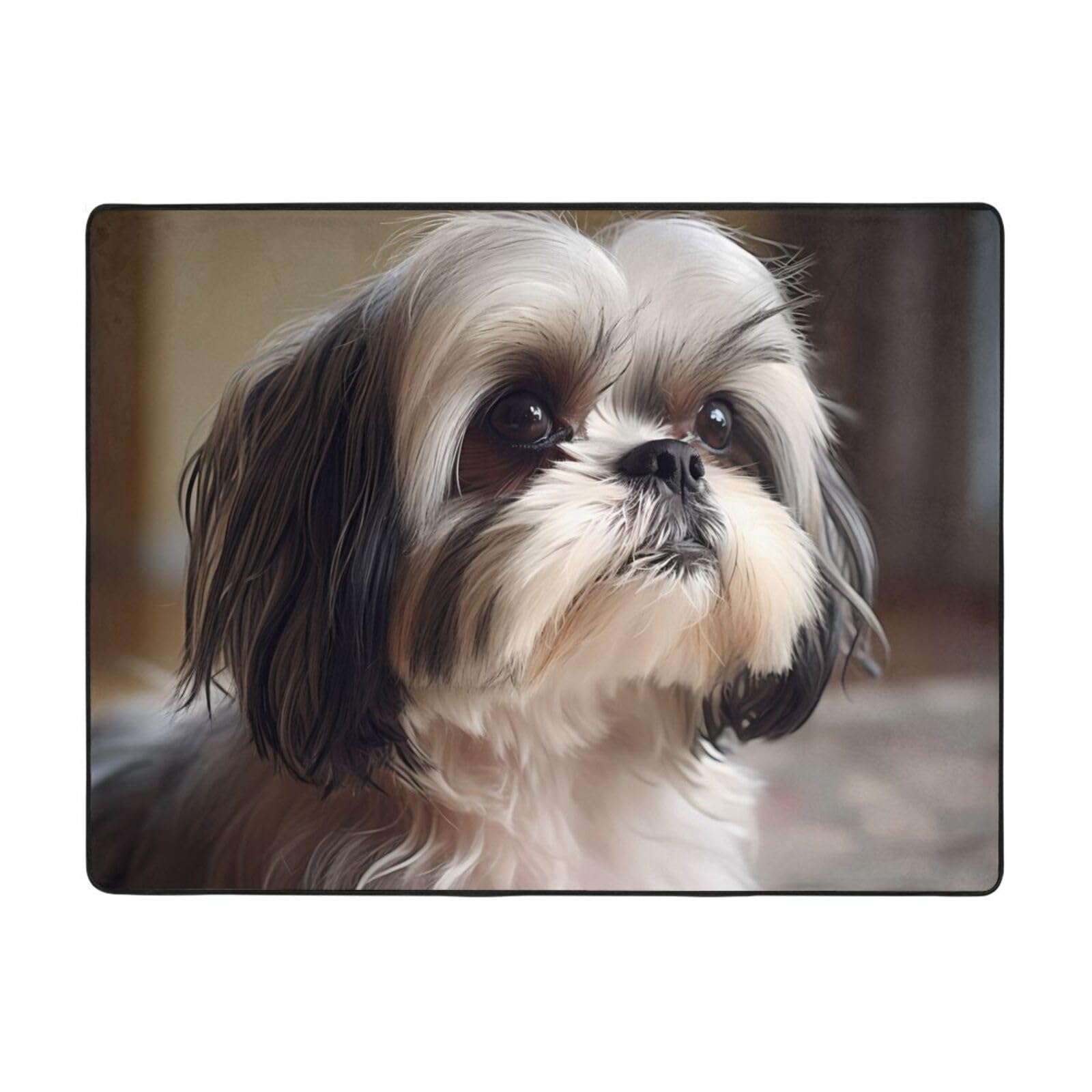 WZYWHJ Area Rugs,Living Room Floor Mats Runner Rug Non-Skip Nursery Mat Playing Carpet 63 x 48 inch Shih Tzu Dog Printed