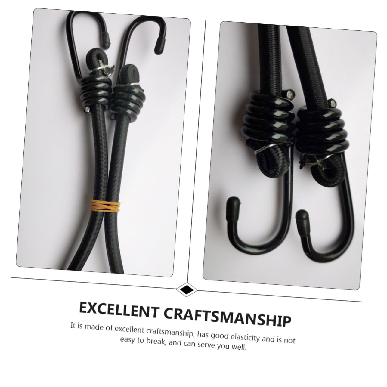 Didiseaon 4pezzi Cordine Elastica Gancio Corda Elastica Resiliente per Fissaggio di Tende e Legare Bagagli Leggero e Portatile Materiale di Poliestere
