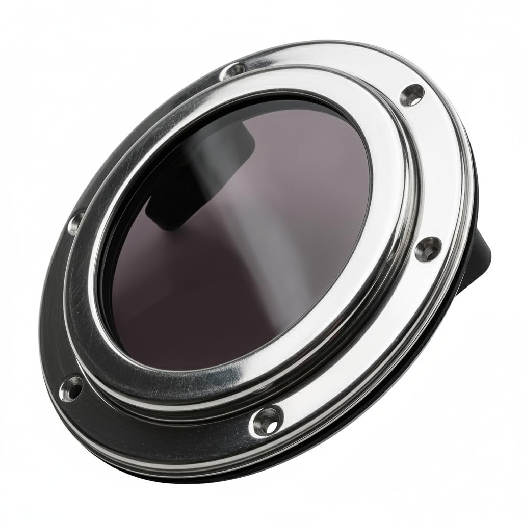 Oblò in Acciaio Inossidabile 316, Finestra Rotonda in Acrilico da 126mm-175mm con Apertura,per Barche,Yacht,Navi,RV