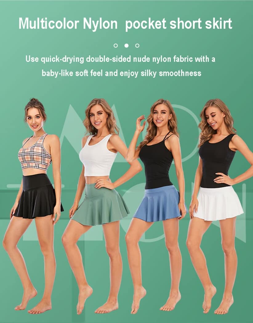 Butterfiy Shorts À Séchage Rapide Jupe De Yoga pour Femmes avec Poches Jupe Courte Enveloppante De Sport Athlétique 2 en 1 pour Femmes,Gray Blue,XL