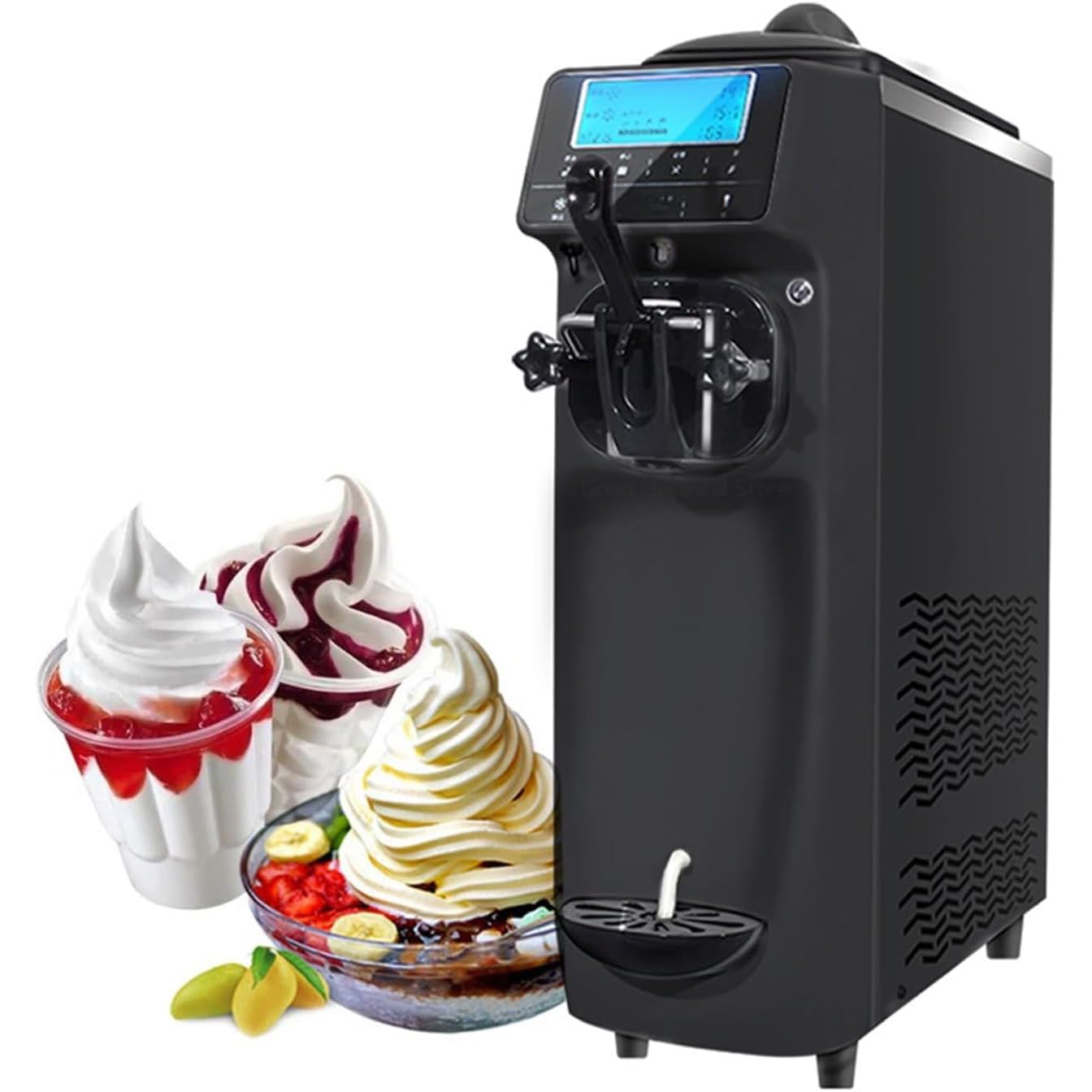 Commercial Soft Ice Cream Machine 1150W Ice Cream Making Machine with Touch Display for Cafe Dining Room