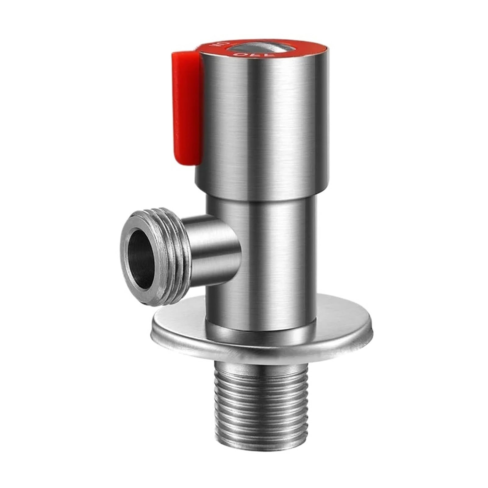 G1/2 Brass Angle Valve 4 Points Water Inlet Stop Valve Universal for Water Heater Toilet Washing Machine Bathroom(Red)