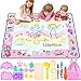 Nabance Tapis Dessin Eau 120*90CM Tapis Dessin Enfant Tapis Doodle Matte Couleur de Grande Taille avec 3 Stylos 3 Tampons 9 Modèles en Mousse Cadeau d'anniversaire pour Enfants Jouets éducatifs
