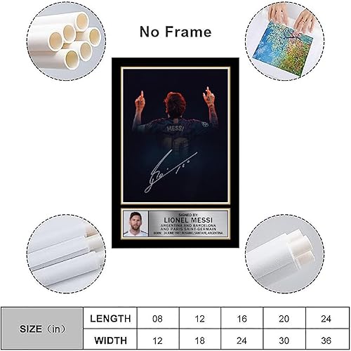 Vista 3 de SUKORI Messi - Póster Messi firmado (8) para dormitorio, estética, 12 x 18 pulgadas, sin marco Unframe-style-2