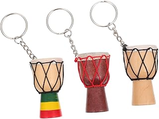 ABOOFAN 12 Pcs djembe pendant music decor keychain for keys mini keychain mini african drums mini wood drum music charms Key Decoration Bag Hanging Pendant African Drum Key Chains Backpack