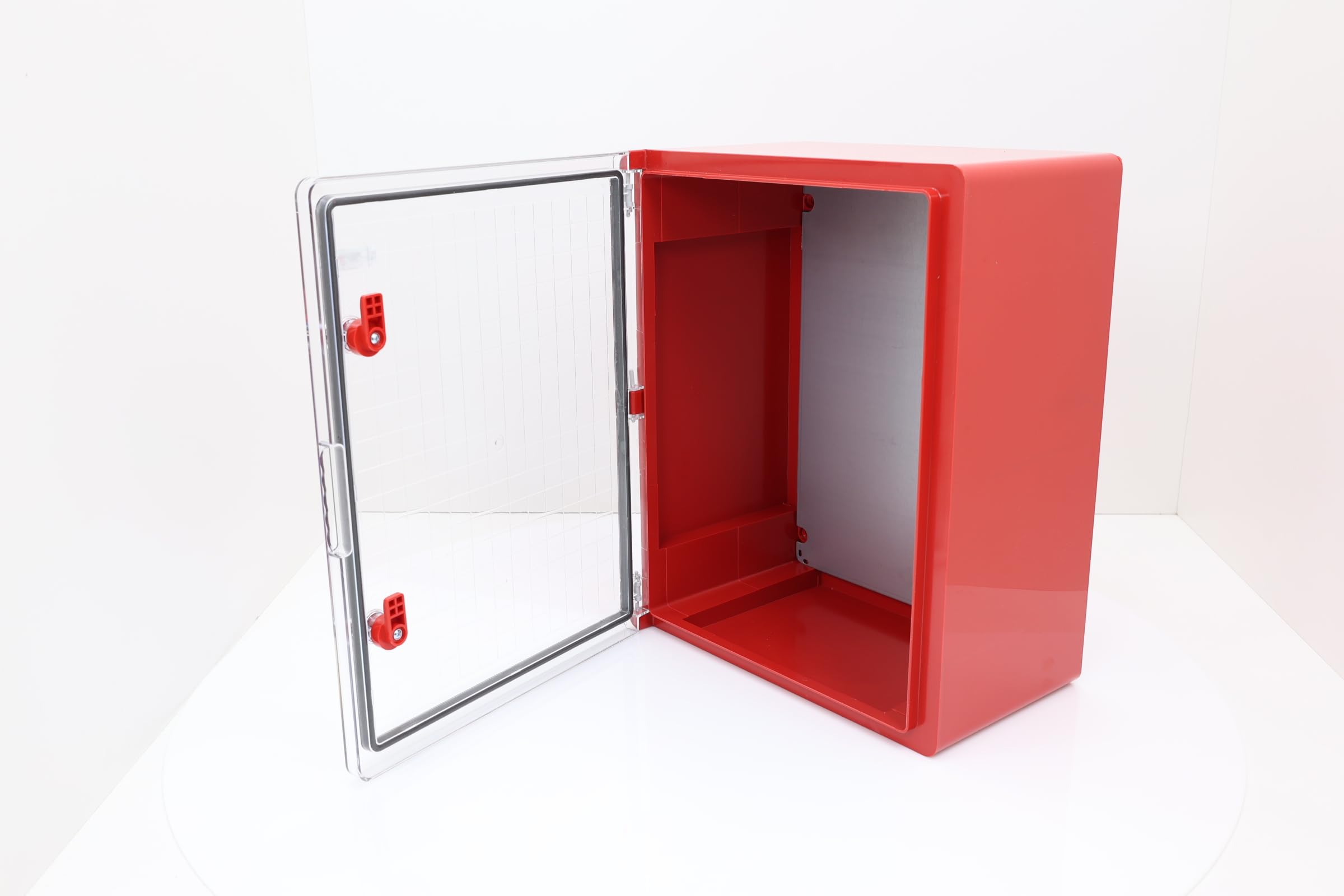 RSE Boîtier en plastique ABS, IP65, armoire murale, boîtier industriel, boîtier vide, rouge, plaque de montage, verrouillage 200 x 300 x 130 mm