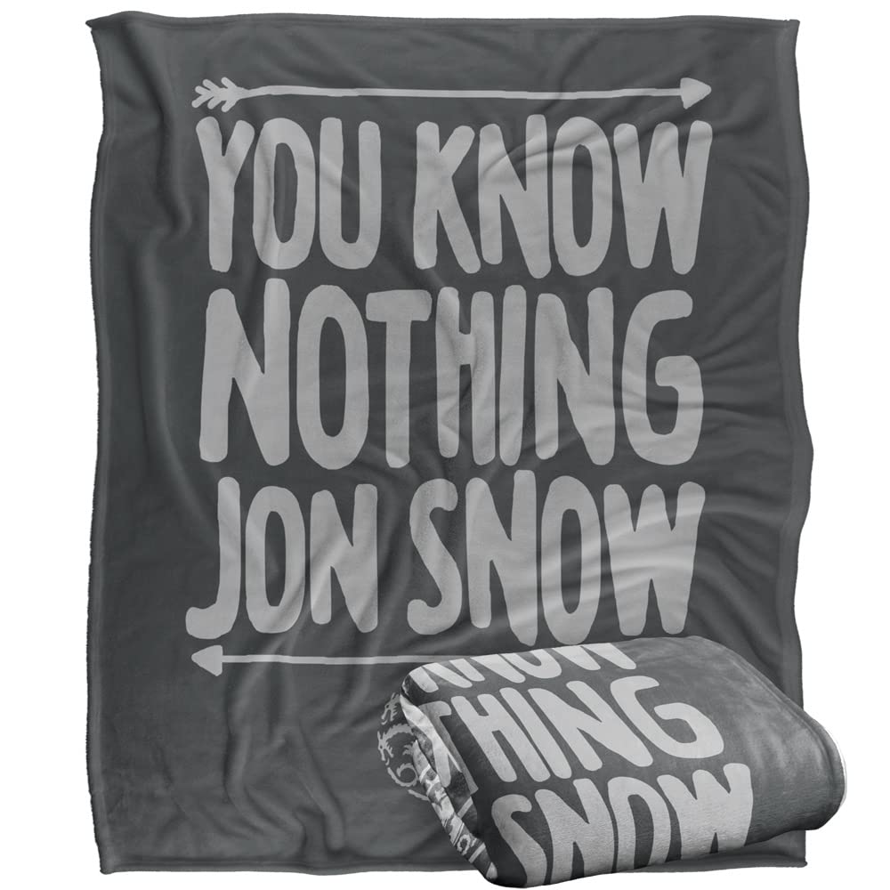 Game of Thrones Silky Touch Throw Blanket - 152 x 127 cm - Officially Licensed - White