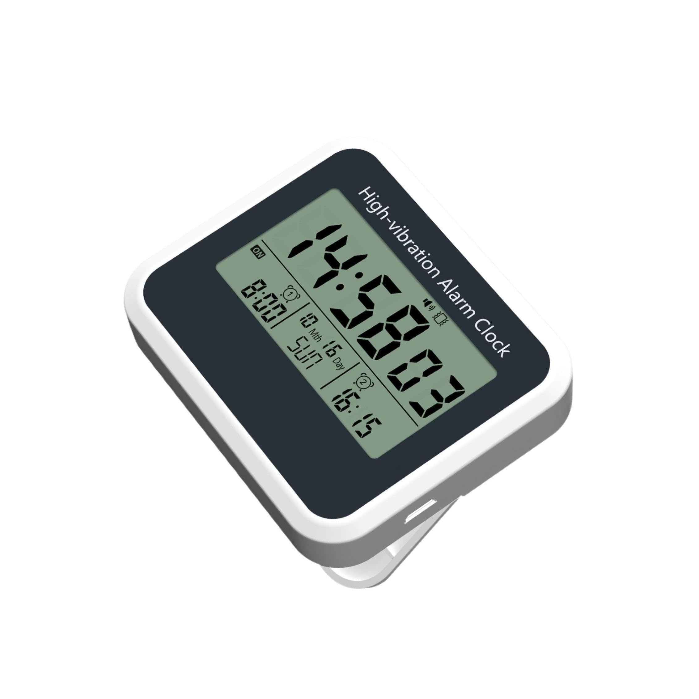 QLECXZI Bedside Clock With Day Date And Silent Vibrating Alarm Combined With Digital Display Calendar For Ease Silent Vibrating Alarm Clock Snooze Function