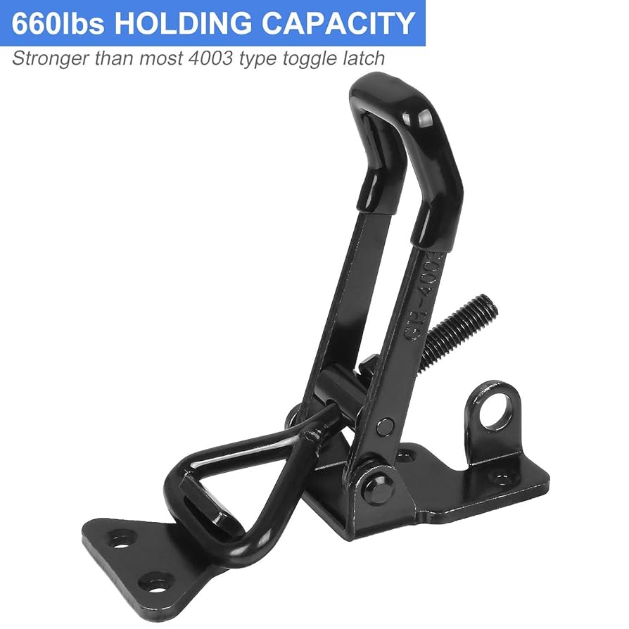 Car Pull Latch Toggle Latch Clamp Hasp With Hole 100Kg 220Lbs 2pcs