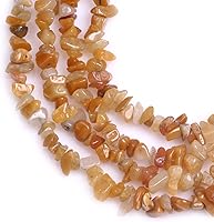 Vista 3 de Cuentas sueltas de piedra natural de grava de jade amarillo de 0.236-0.315 pulgadas, chips de piedras preciosas para hacer joyas, forma libre, 34