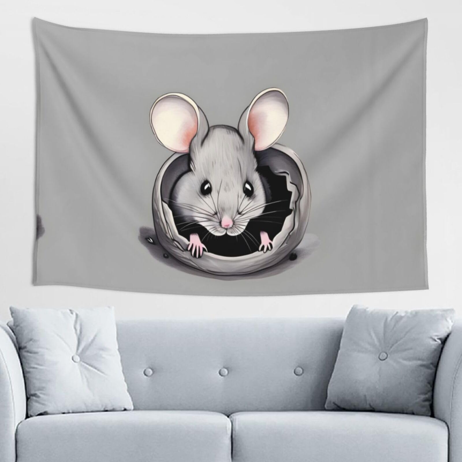 ZZYYDS Grey rat Wall Decor Tapestry 60x40in, Wall Hanging, Home Decor, Dorm Decor, Porch Tapestry, etc.