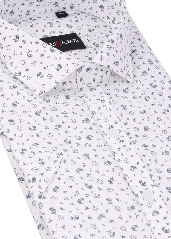 Image of Mark & Albert Men's Half Sleeve Cotton Linen Shirt Blue