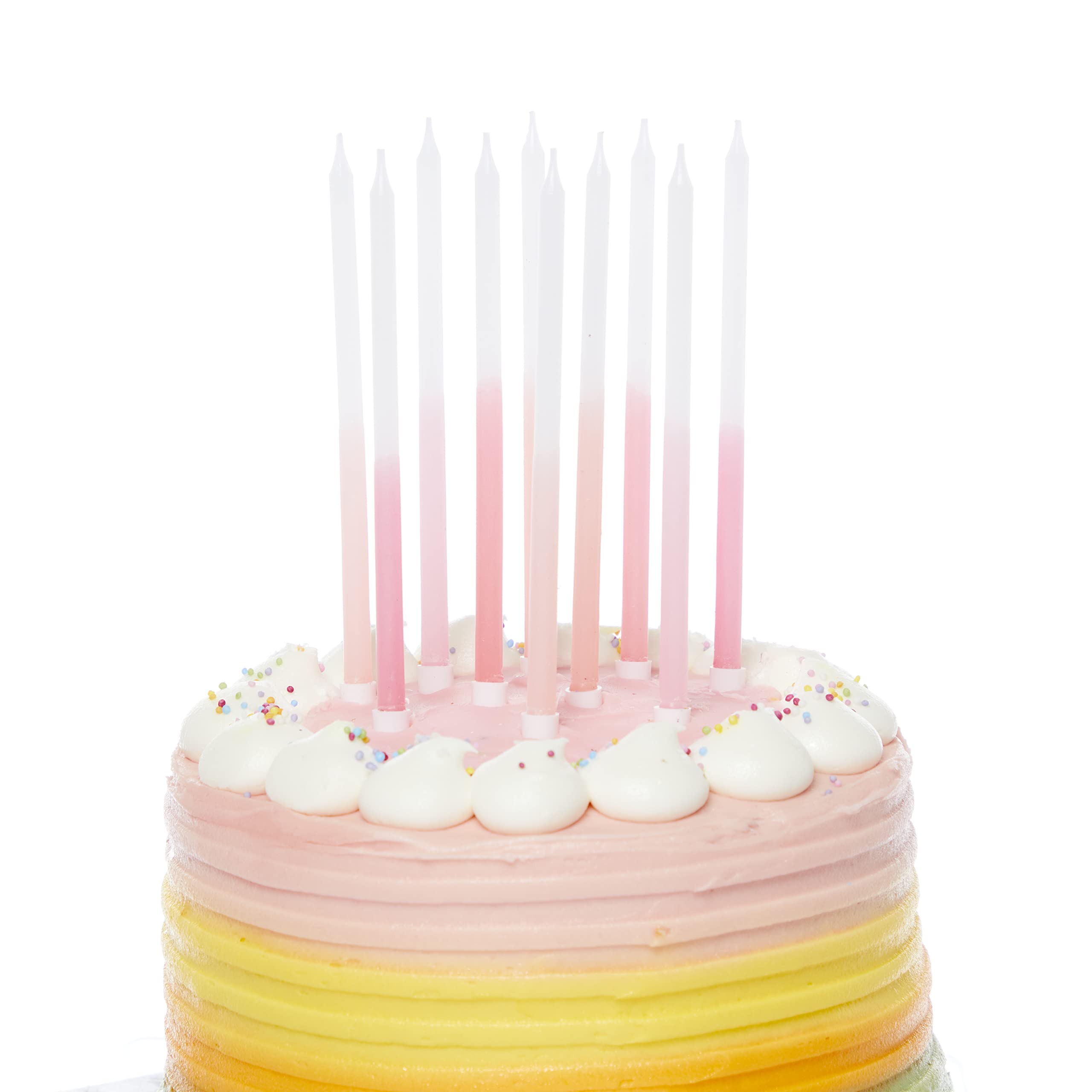 Amscan 9911571 - Pink Mix Tall Skinny Cake Candles - 10 Pack