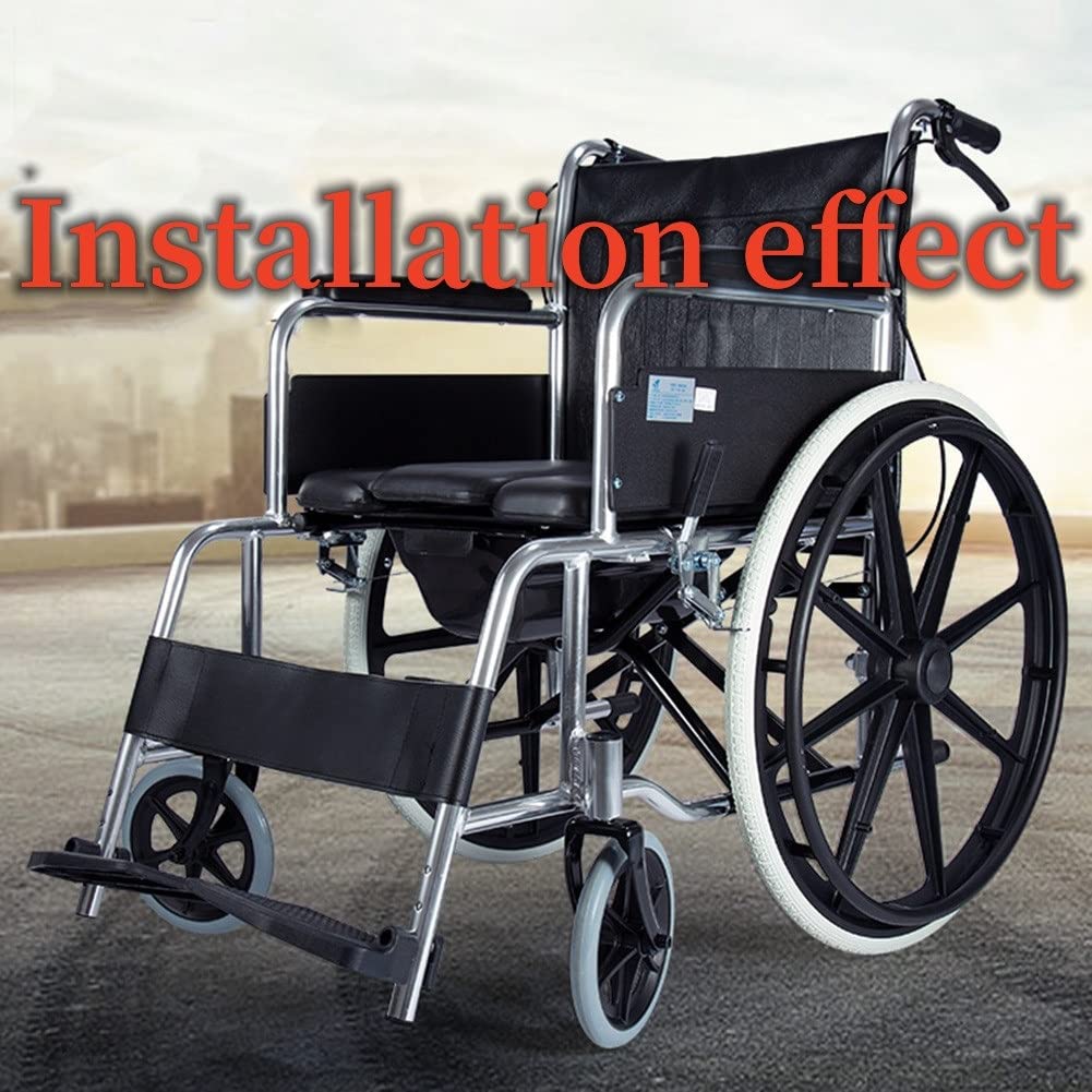 Reemplazo de llanta para Silla de Ruedas de 24 Pulgadas, Rueda Grande de Nailon Macizo con cojinetes, reemplazo de Rueda Trasera para Silla de Ruedas Manual para Personas Mayores