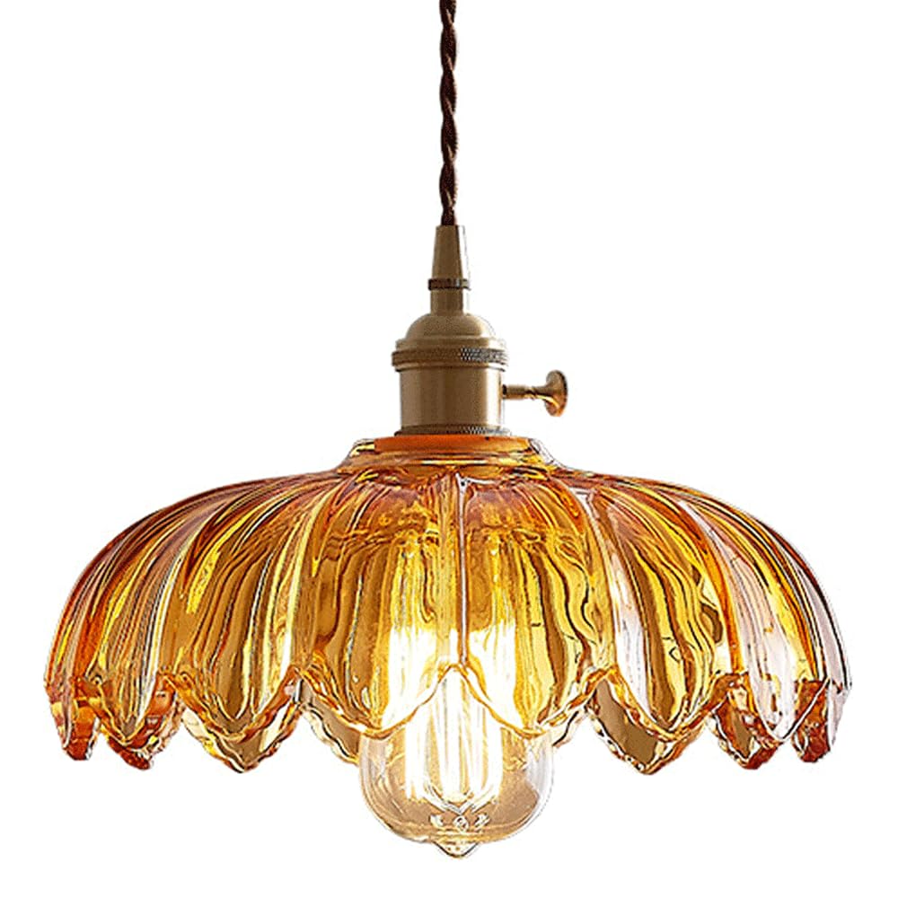 Lustre de plafond en verre lotus et suspension une tête pour luminaire de salle