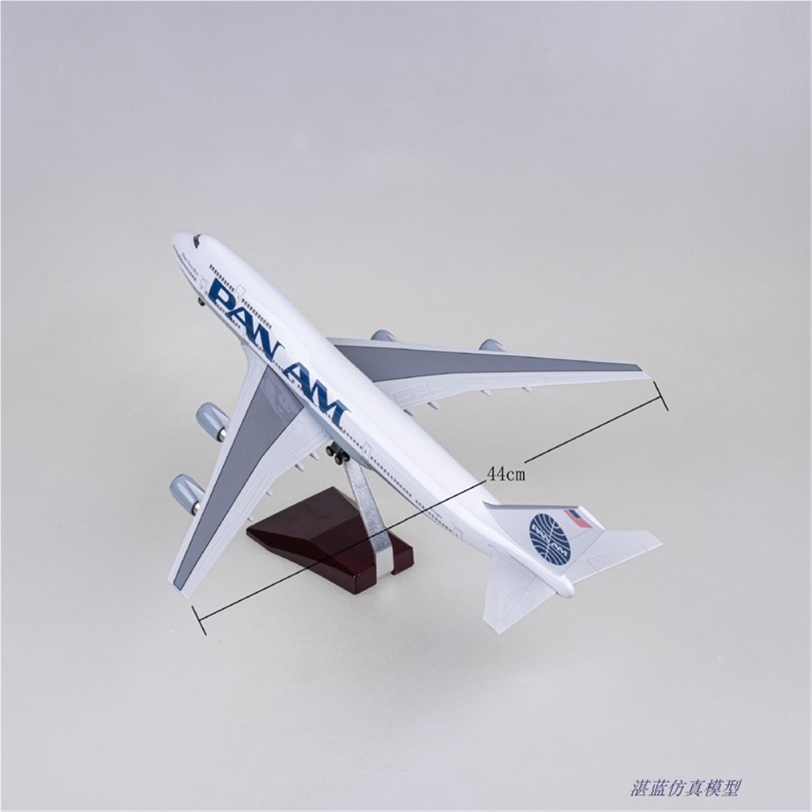 Feng Shui， Repliki modeli samolotów Model samolotu w skali 47 cm ze światłem w skali 1:150 Pan Am dla Boeinga 747 Model samolotu Lotnictwo cywilne Samolot transportowy Miniaturowy (ze światłem)