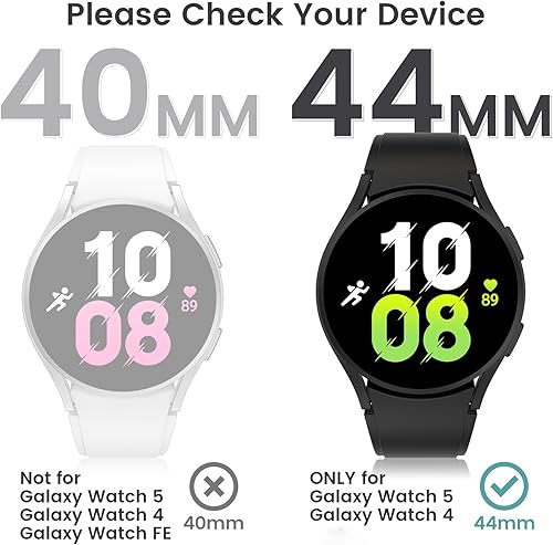 Miniatura 2 de Tensea Paquete de 2 fundas protectoras de pantalla para Samsung Galaxy Watch 5 20224 2021, accesorios de 1.732 in, cubierta protectora para la cara