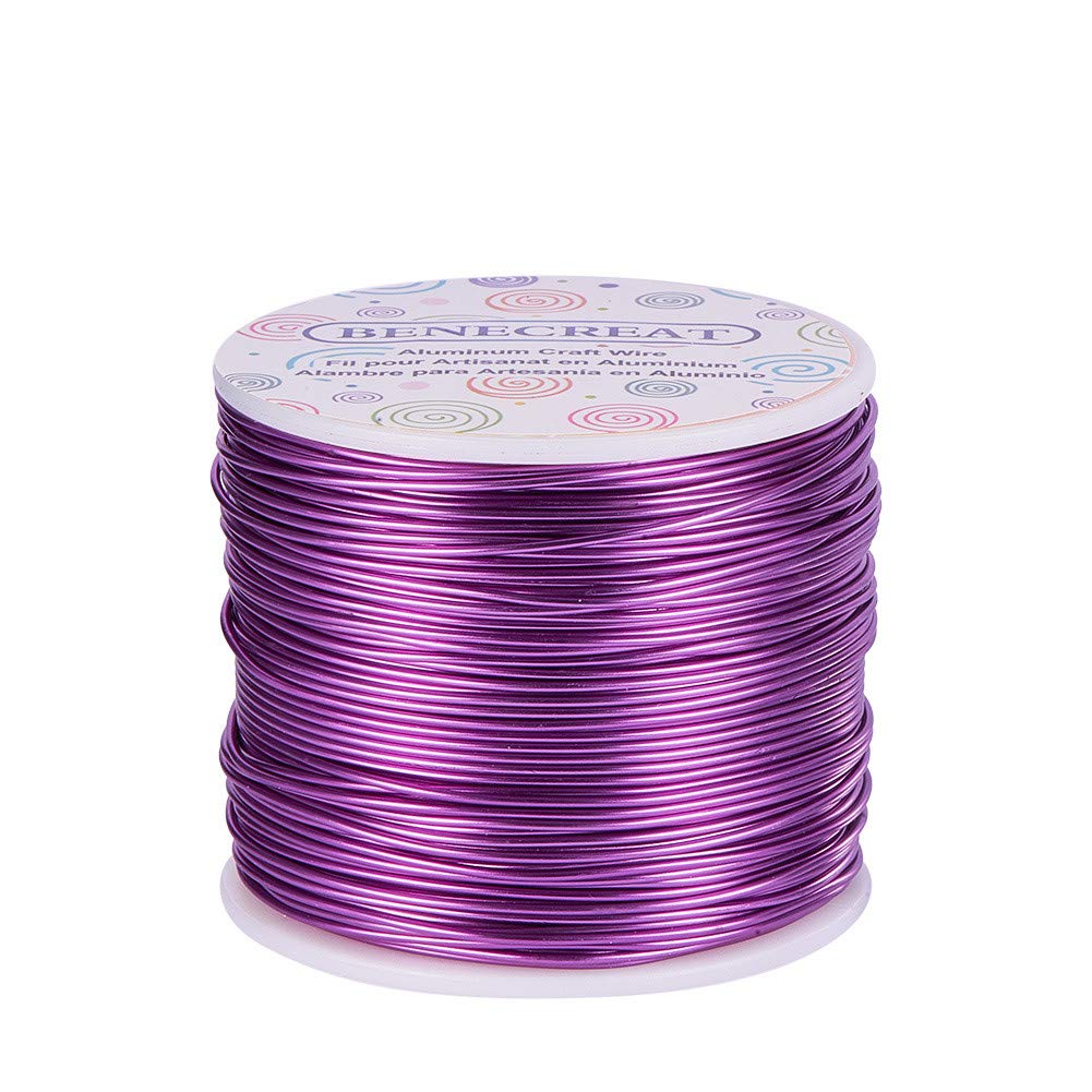 Benecreat Purple 18 Gauge(1Mm) Aluminum Wire 492 Ft(150M) Anodized Jewelry Craft Making Beading Floral Colored Aluminum Craft Wire