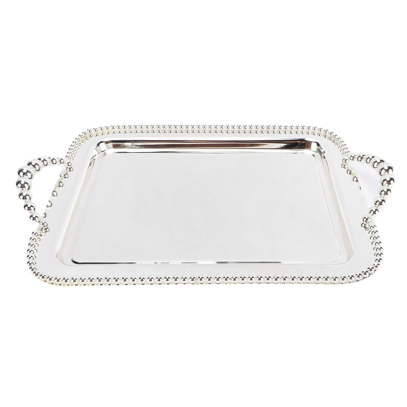 Ejoyous Edelstahl Serviertablett, 16,5x11 Zoll mit Griffen (Silver)