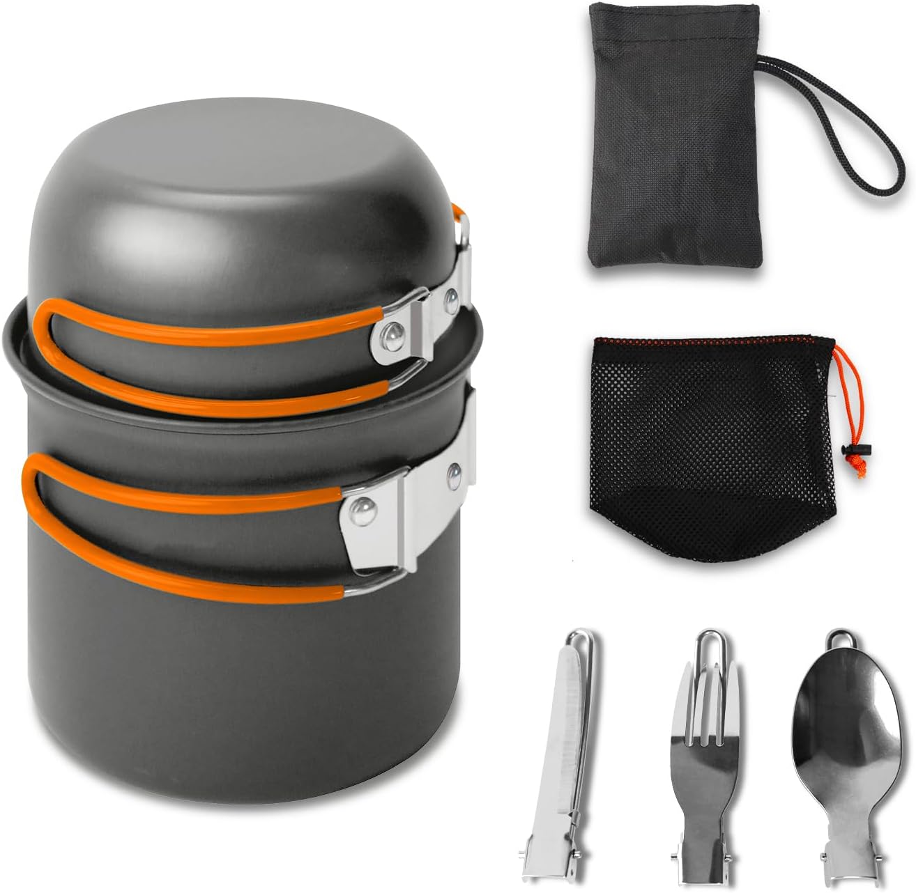 Compact Camping Cookware Set – Lightweight Backpacking Pots and Pans Kit for Camping, Hiking, Backpacking, Picnic and Other Outdoor Activities Compact Camping Cookware Set – Lightweight Backpacking Pots and Pans Kit for Camping, Hiking, Backpacking, Picnic and Other Outdoor Activities