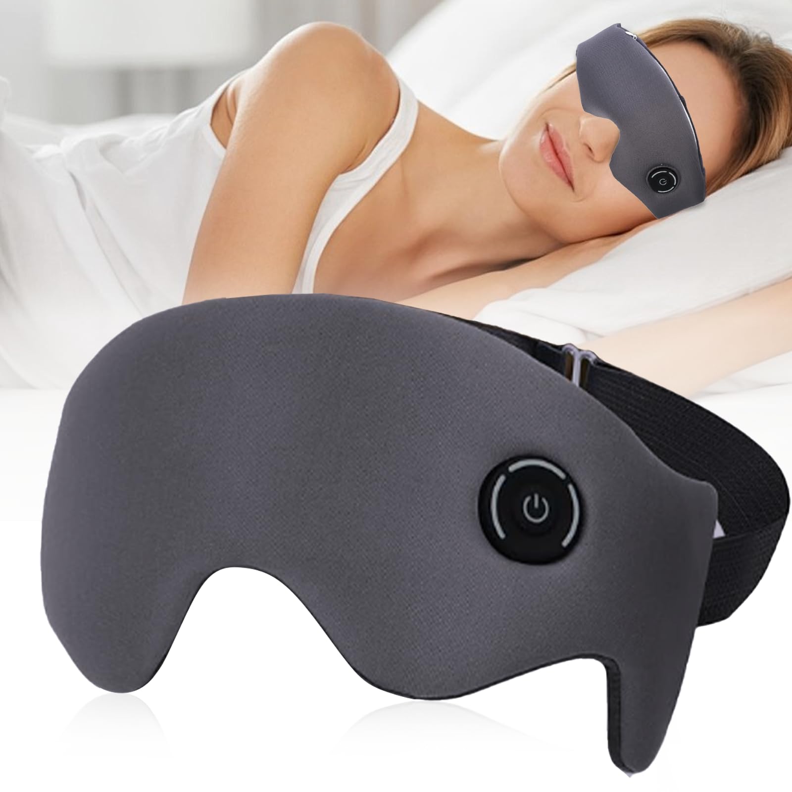 Heated Eye Mask, Warm Eye Compress, 3 Heat Levels, Detachable Design and Washable, Recharg...