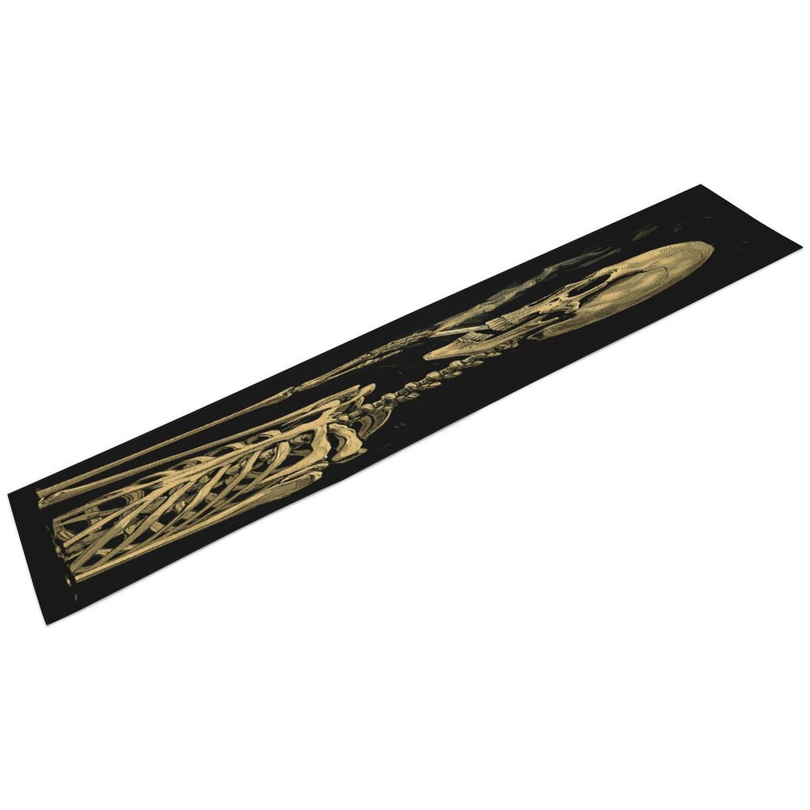 Btcowzrv Style A Skeleton With Burning Cigarette Linen Table Runner 72.4 Inches Long, Machine Washable Table Runner For Party Kitchen Dining Table Coffee Holiday Party Decor, 13.4"X72.4"