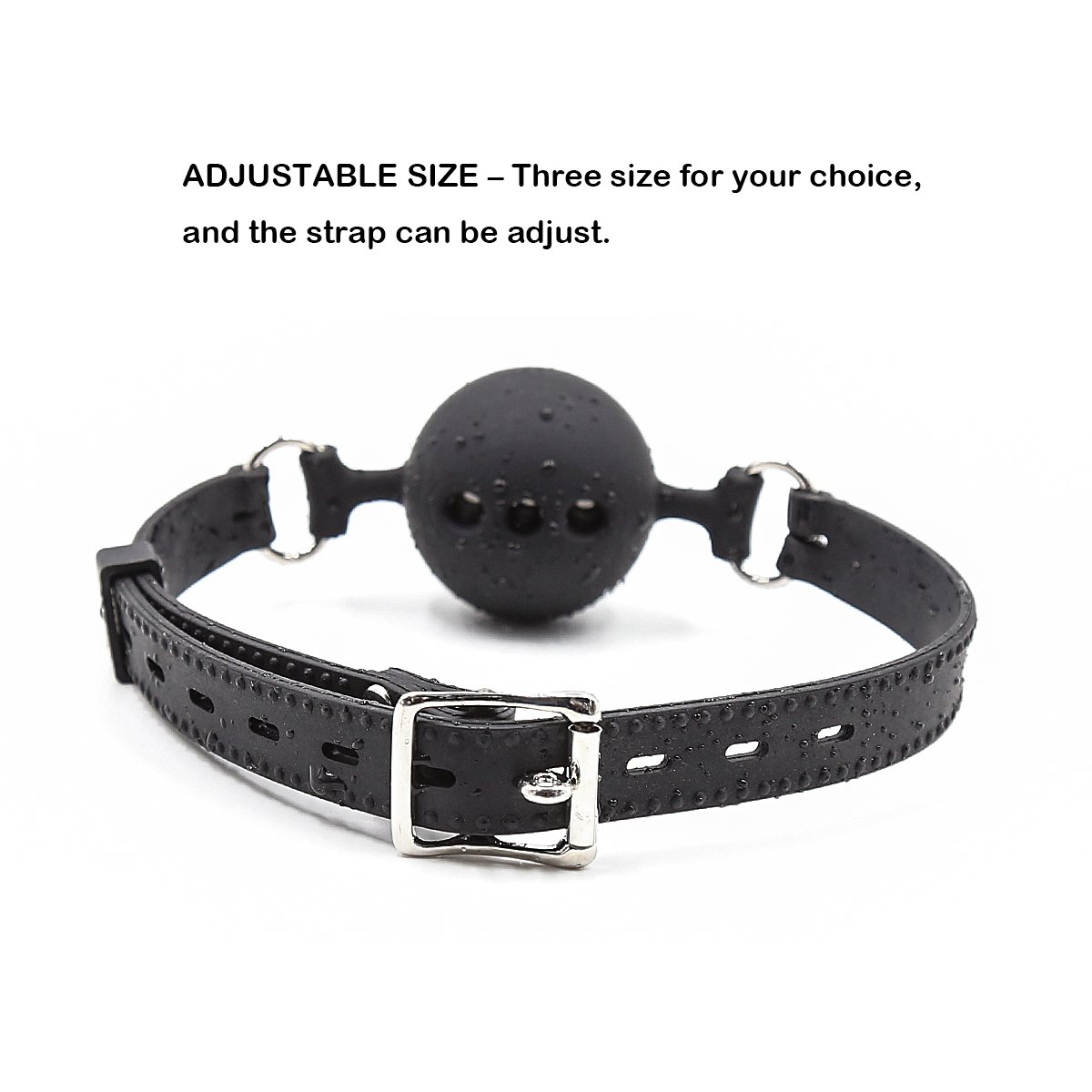 RYOZOCH Silicone Breathable Ball Gag for Adult Bondage Restraints Sex Play (Black, 1.5in Ball): 1.5in Ball Black