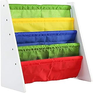 Humble Crew, White/Primary Kids Book Rack Storage Bookshelf