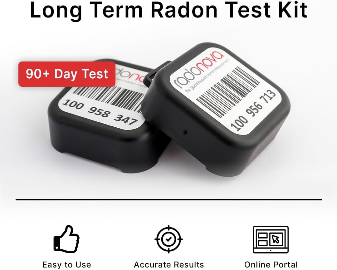 Radtrak³ Radon Detector for Home – Long Term (90 Days to 1 Year) Radon Test Kit for Home – Reliable Accurate Readings – Radon Test Kit Lab Analysis Included – 1 Detector