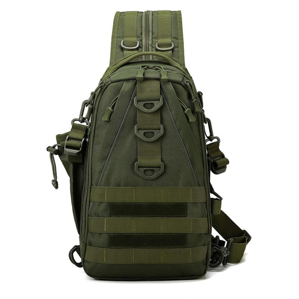 Zaino tattico mimetico, borsa a tracolla da pesca impermeabile