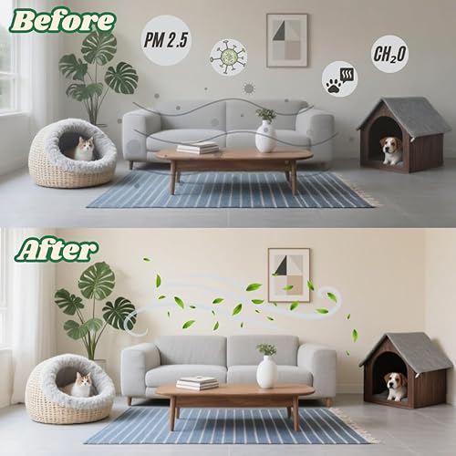 Miniatura 3 de Paquete de 4 ionizadores de aire inteligentes para el hogar con luz nocturna, potenciador de aire de iones negativos para dormitorio, cocina,