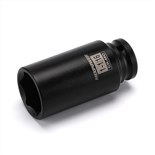 Miniatura 145 de MIXPOWER Enchufe de impacto profundo de 1/2", CR-MO, 1.417 in, métrico, 6 puntos, tuerca de eje de grado de impacto para una fácil extracción
