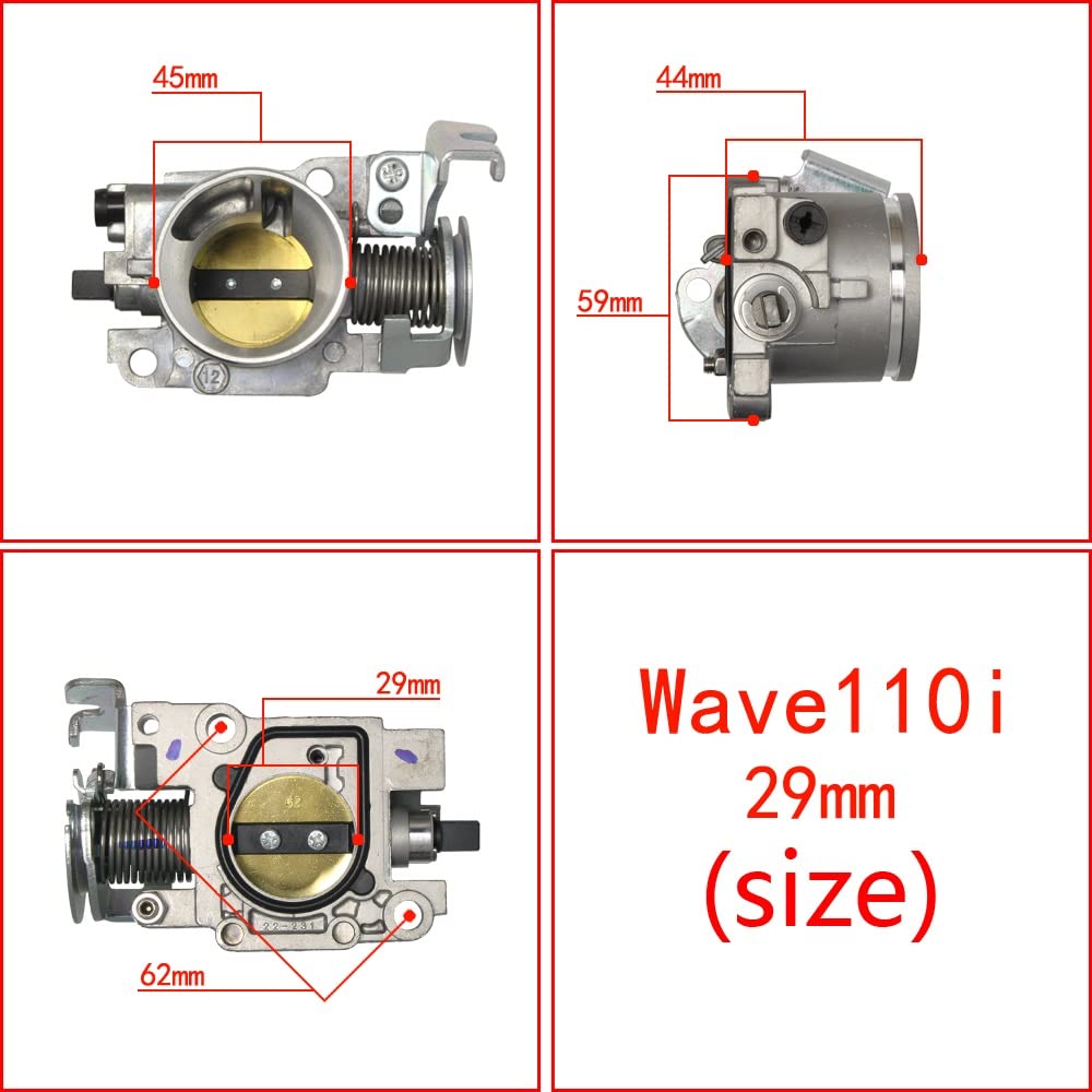 Piezas De Carreras Motocicletas Cuerpo del Acelerador 25/28/29/30/mm Aplicable para & Wave110i Wave125i Carburador Carburador Repuesto Moto(29MM)