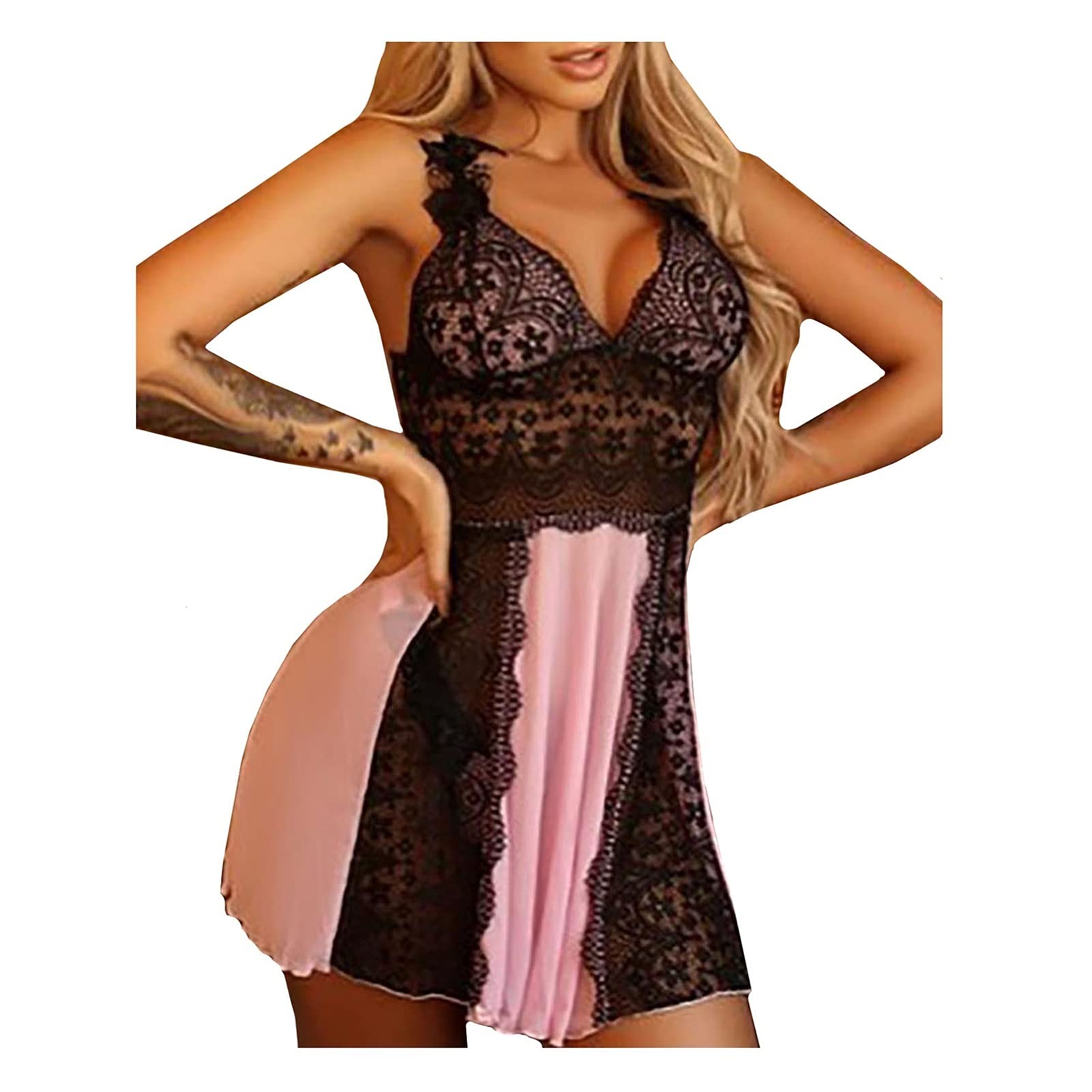 Set di Lingerie Sexy da Donna Set di Reggiseni di Pizzo per Donna, Reggiseno di Bralette con Cinturino in Pizzo e Set di Biancheria Intima Push-up