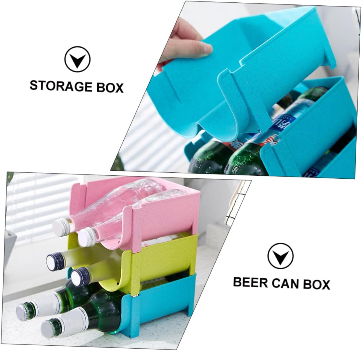 3pcs Stackable Beverage Beer Storage Box Beer Can Box Beverage Cozy for Cans
