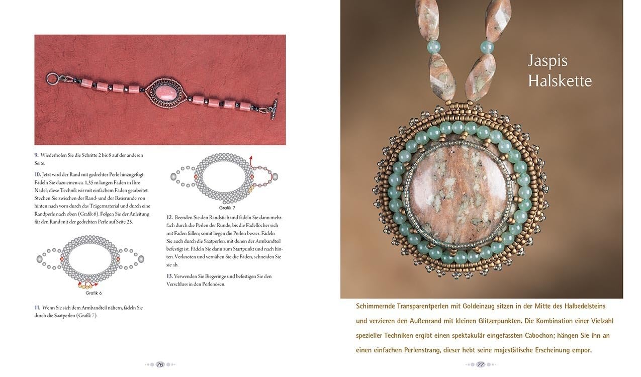 Cabochons mit Perlen einfassen