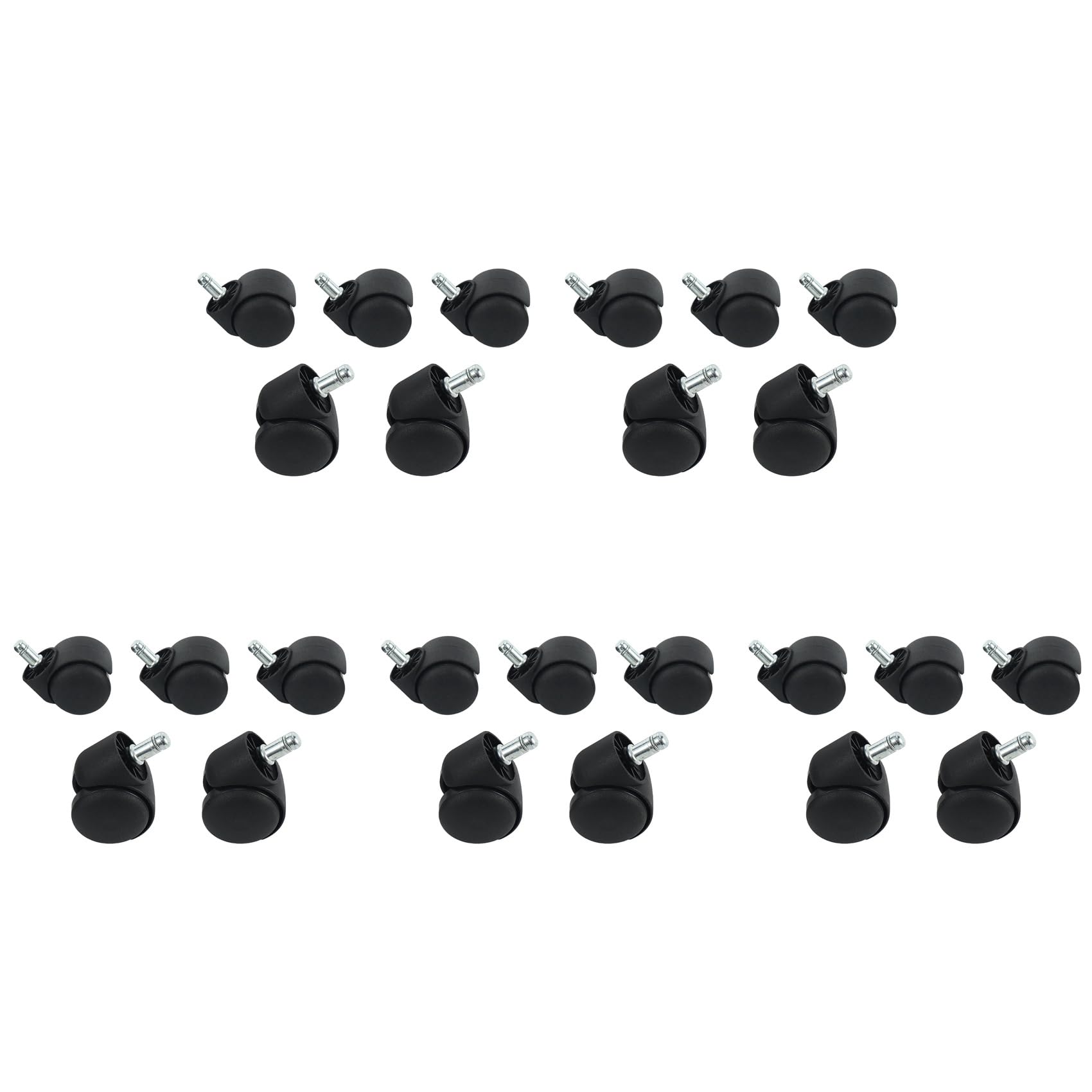 Jnchdghwa 50mm Chair Roller Castor Wheels - Set of 25 - Black