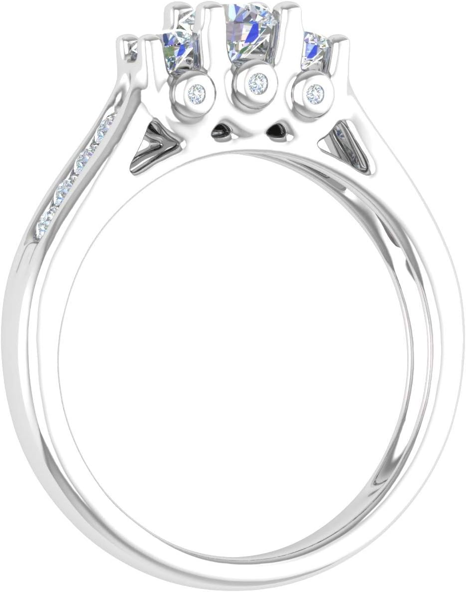 1/2 Carat 3-Stone Diamond Engagement Ring Band in 14K Gold