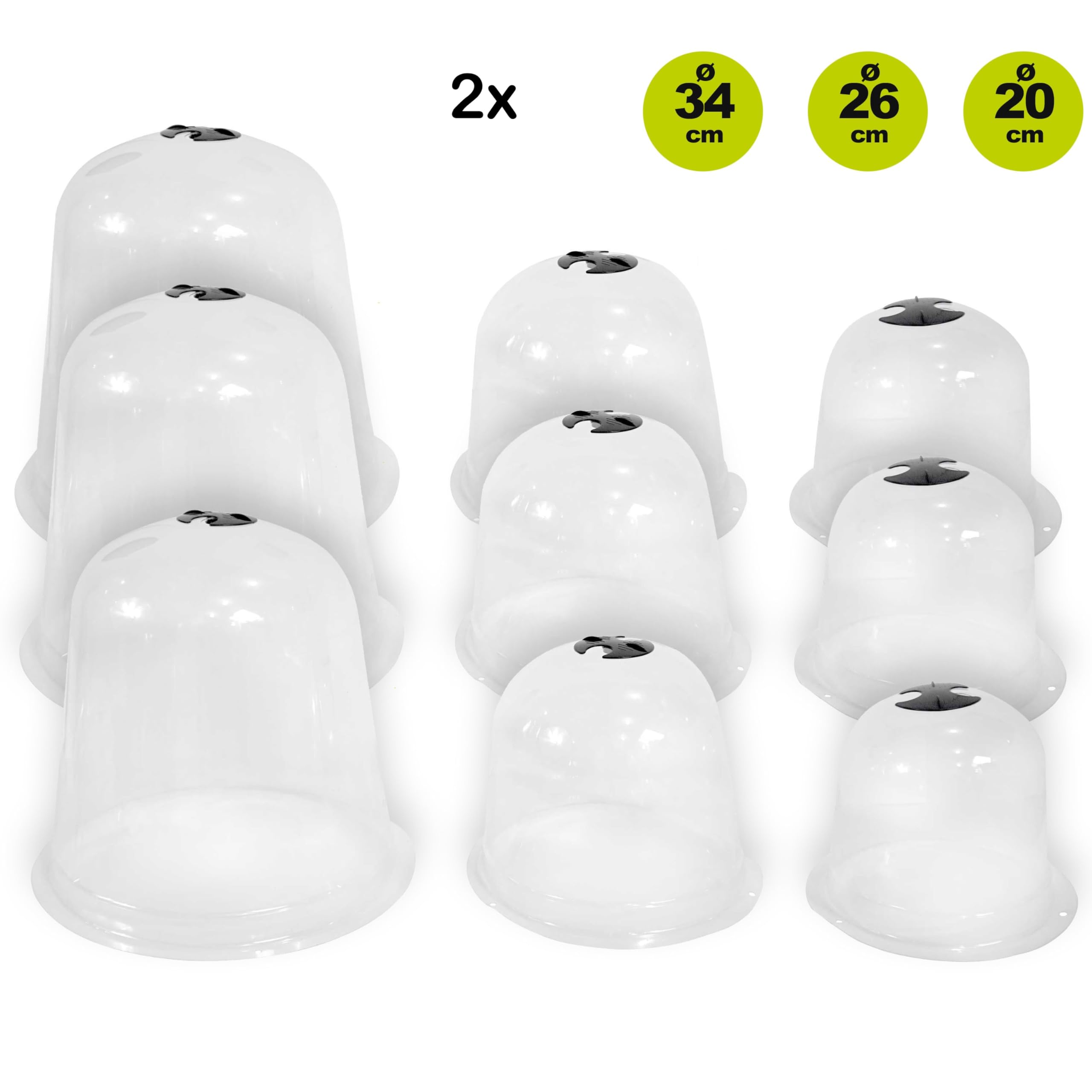 Pflanzglocke-Set Mix 2x je 3er Set 20cm/26cm/34cm Durchmesser