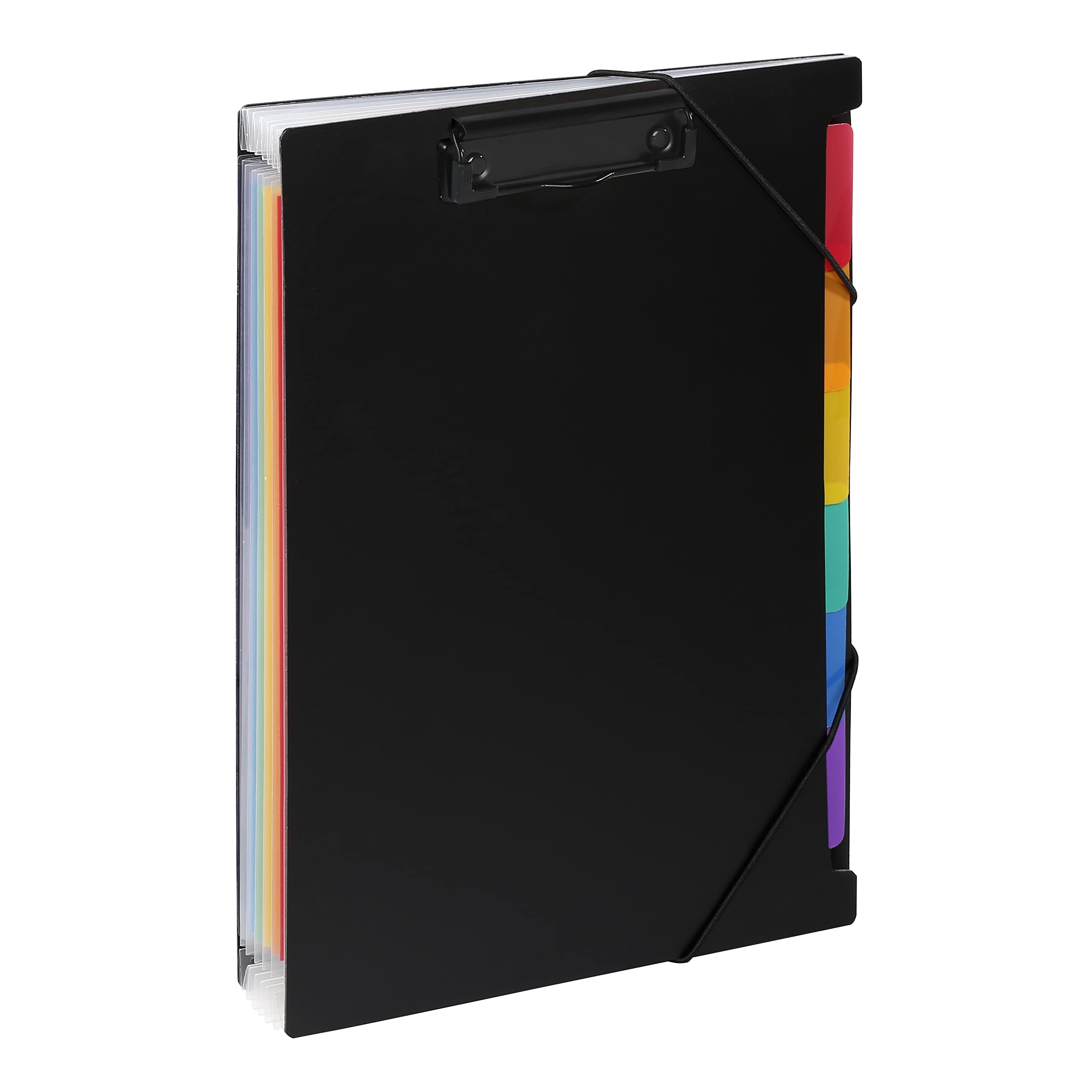 Viquel - 6 Positions A4 Expandable File with clipboard - Rainbow Class "Clip Case" File - Black