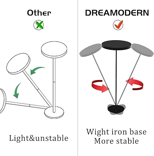 Miniatura 3 de Mesa redonda para bebidas, mesa auxiliar pequeña, mesa auxiliar moderna, base pesada, mesa de pedestal negra para sala de estar, dormitorio,