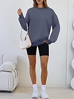 Vista 3 de Trendy Queen - Sudaderas para mujer, sudaderas con capucha de gran tamaño, cuello redondo, suéteres cómodos para otoño e invierno, ropa a la moda