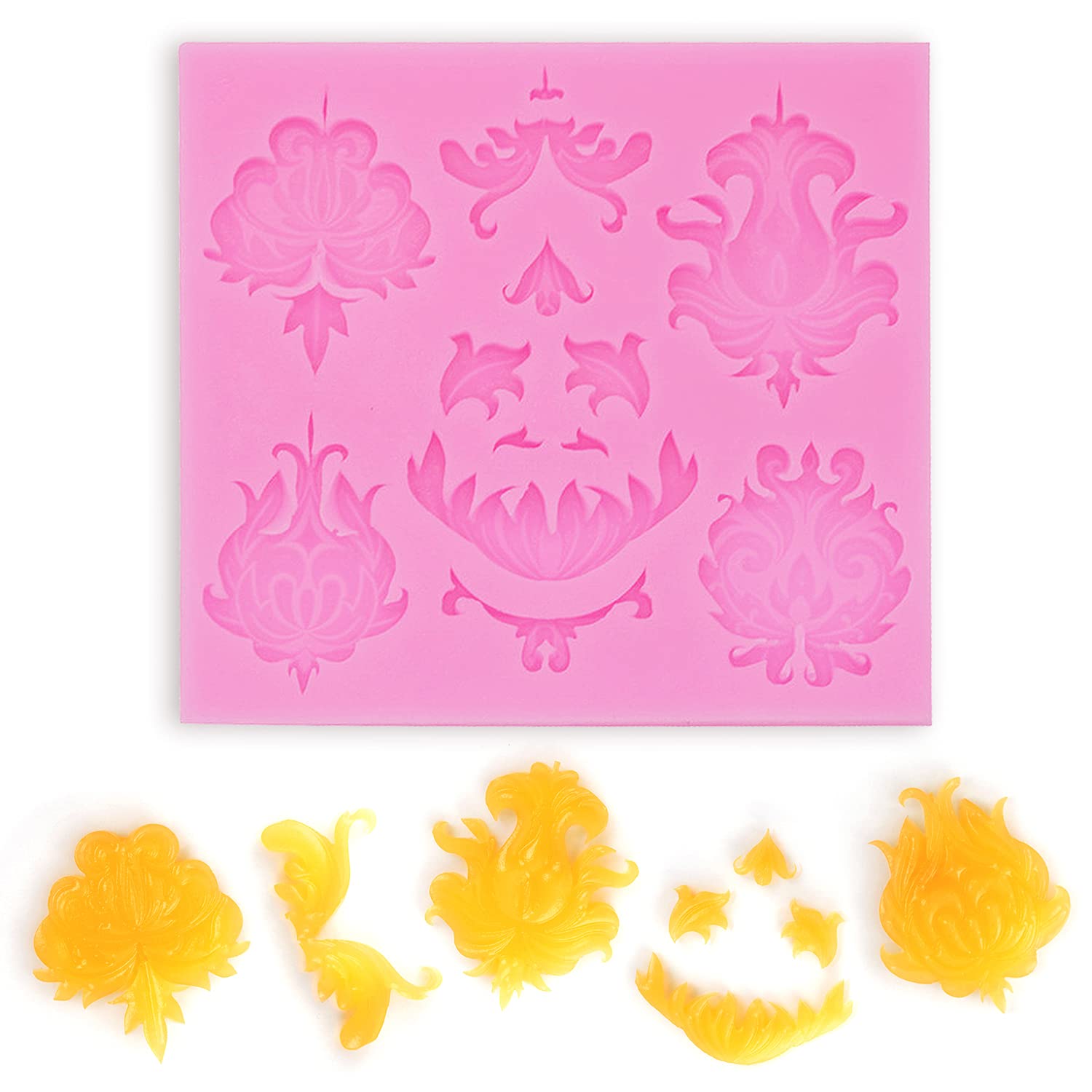 Amazon.co.jp: シリコンモールド (ピンク/花柄) レジン モールド
