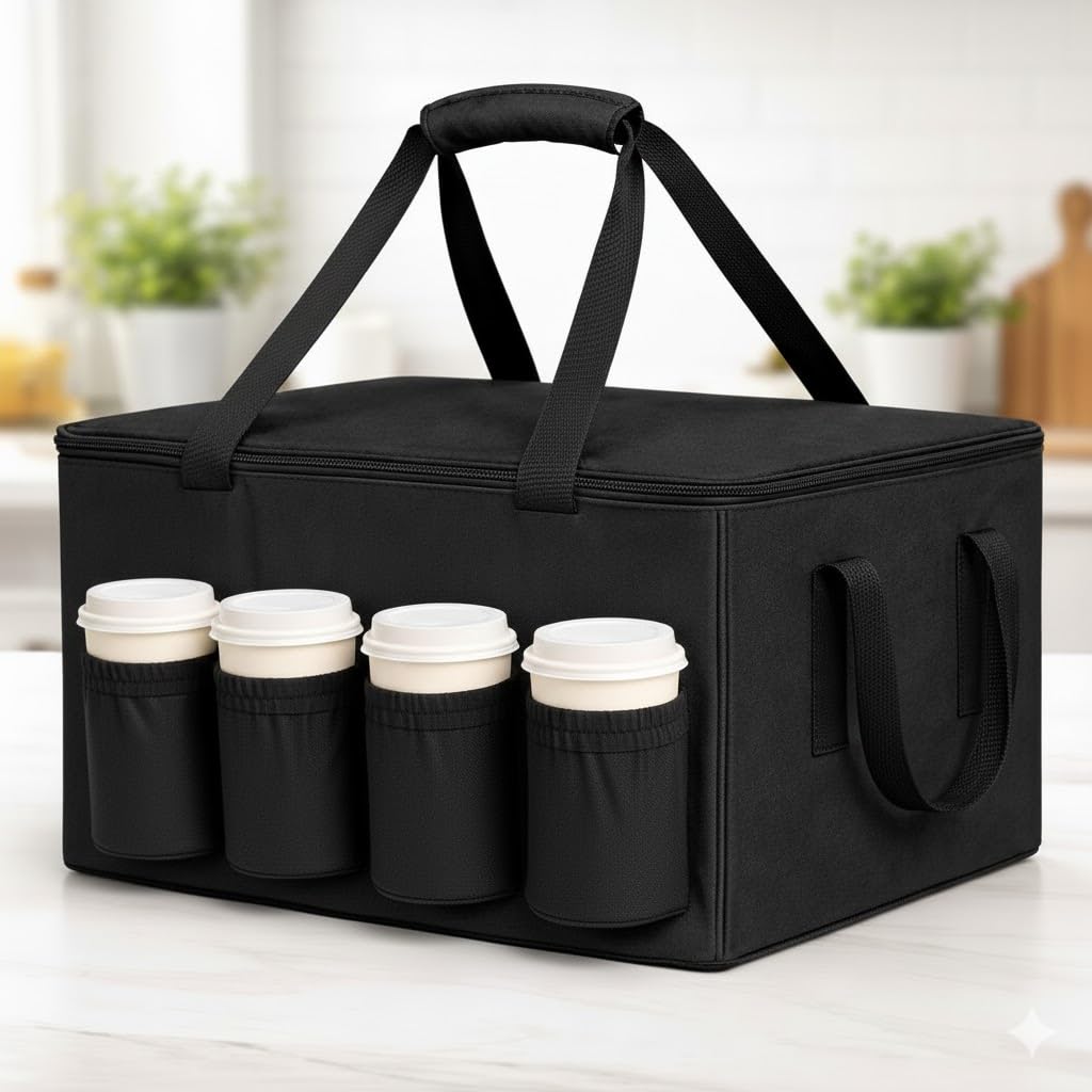 musbus catering bag for doordash uber eats 22x14x13 Insulated Food Delivery Bag with Cup Holders/Drink Carriers Premium XXL, Beverages, Grocery, Pizza, Commercial Quality Hot and Cold hot boxes - Image 8