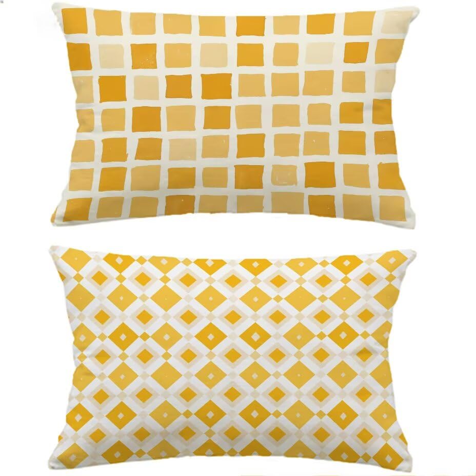 Housse de coussin de jardin étanche 40x70 contre la pluie lot de 2 orange