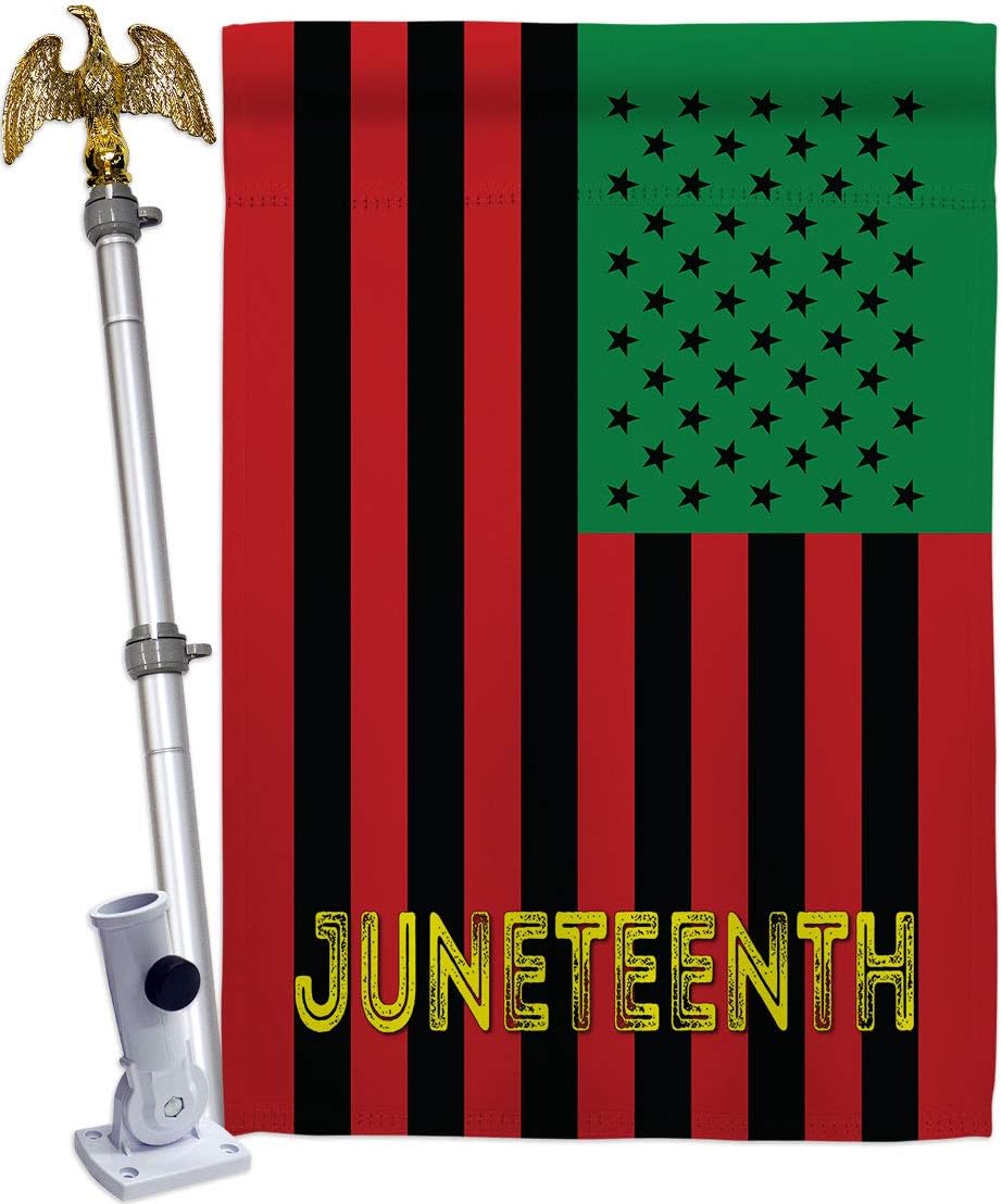 Juneteenth American House Flag Black History Jubilee Days African Americans Independence Day Small Decorative Gift Yard Banner Made In USA 28 X 40