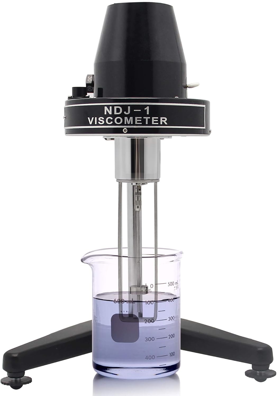 CGOLDENWALL Rotary Viscometer Viscosity Tester Meter Rotational Viscometer Fluidimeter Meter Newton Liquid Viscometer Pointer Type with 4 Rotors (NDJ-1: Measuring Range 1-100,000 mpa.s)