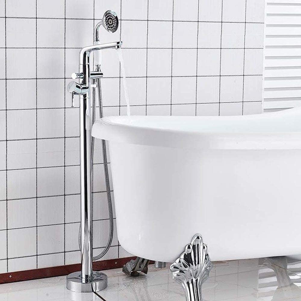 Robinet de baignoire sur pied noir mitigeur 2 fonctions avec douchette