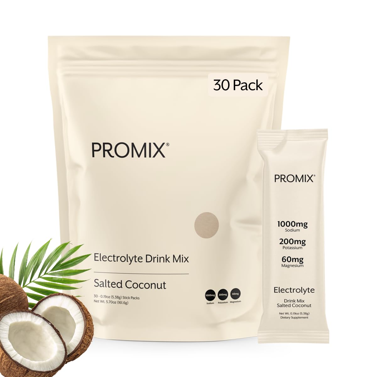 Promix Nutrition Electrolytes Powder, Salted Coconut - 30 Servings